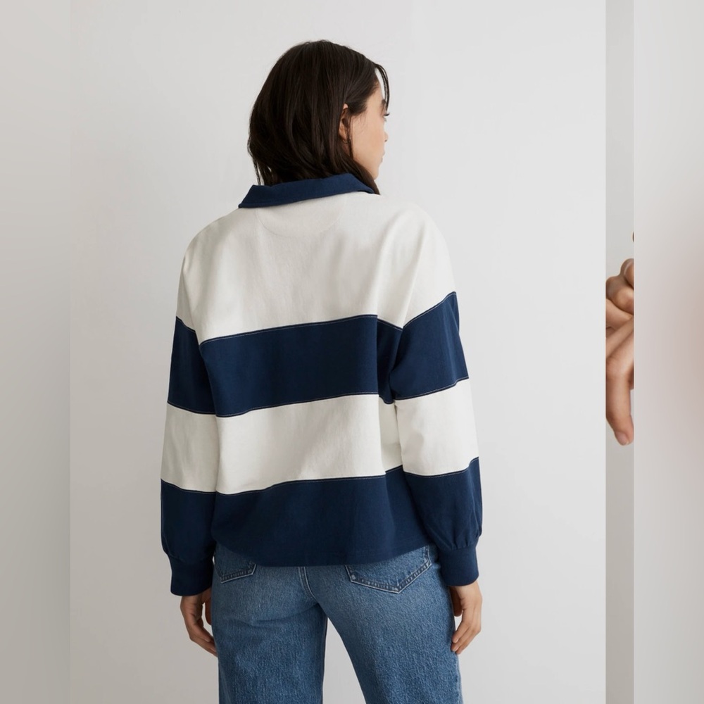 Madewell Striped Rugby Polo Shirt - Picture 2 of 6